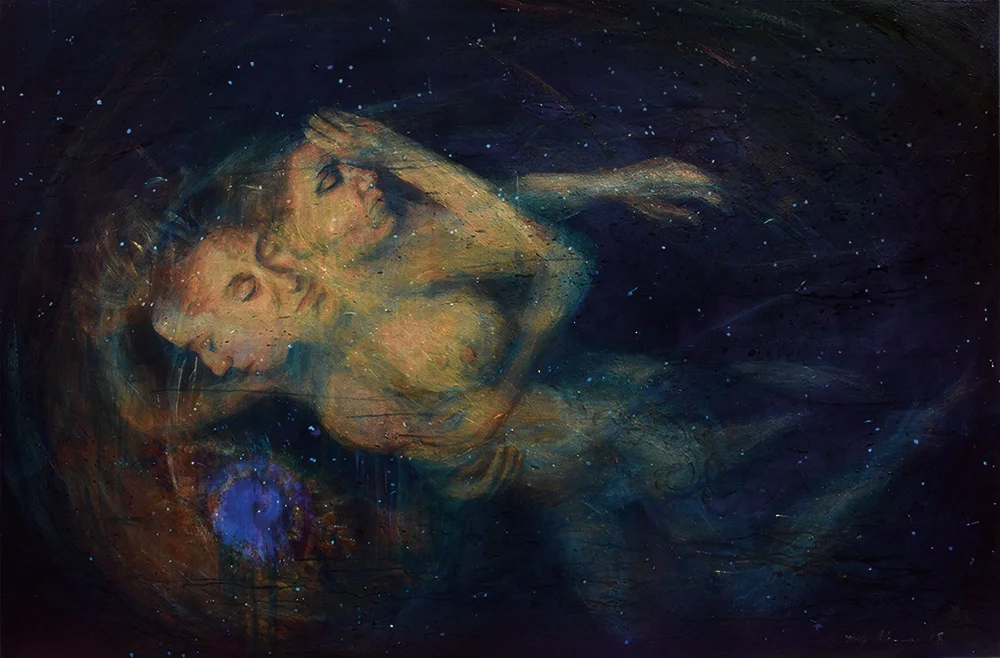 Billy Shannon's Dark Matter painting, Sleep series at Plexus Gallery